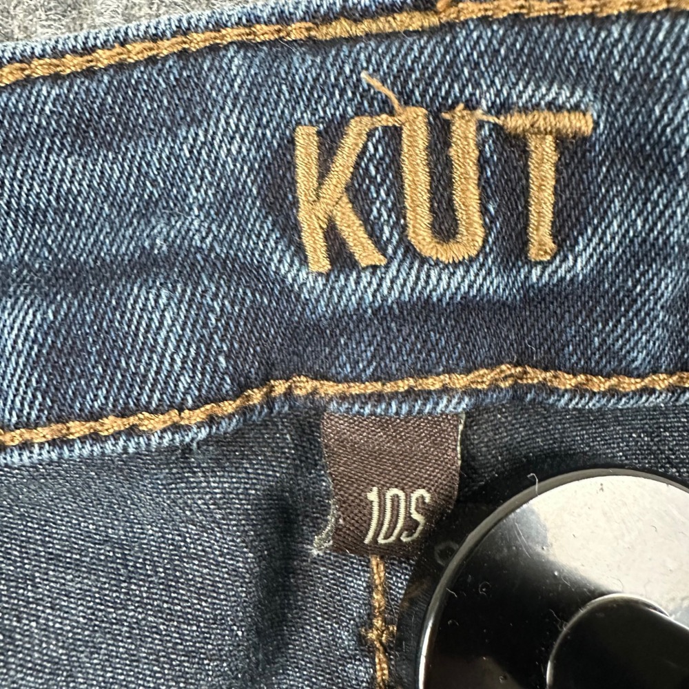 KUT from the Kloth Baby Bootcut Jeans Womens 10S Blue Dark Wash Stretch - Picture 3 of 11